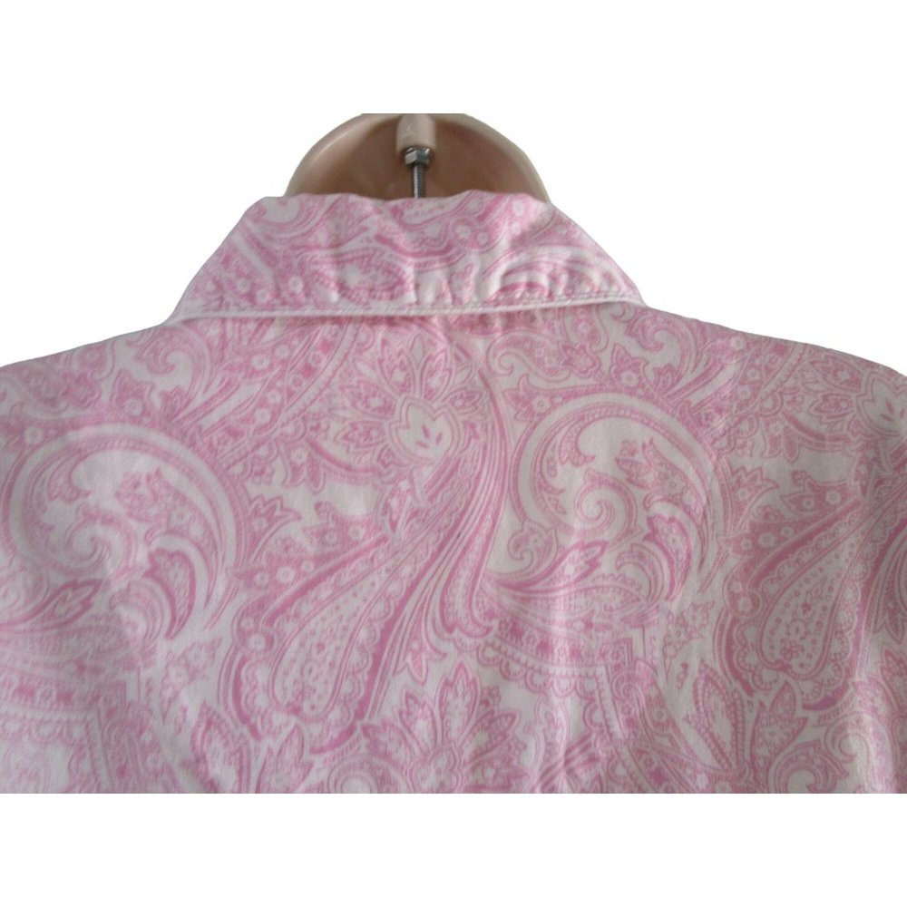 Lauren Ralph Lauren Pink Paisley Menswear Button Up Nightshirt Ladies L EUC - Picture 13 of 16